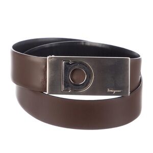 Salvatore Ferragamo Women’s Brown Skinny Leather Waist Gancio Logo Belt Size XS